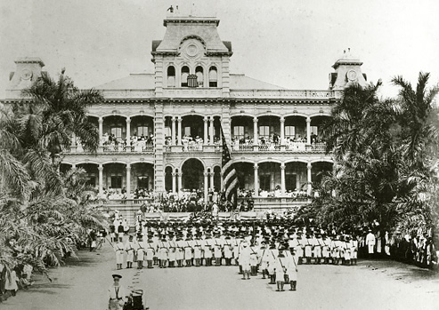 Ceremony marking the annexation of Hawai‘i by the United States dated 1898.