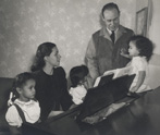 Charles Drew with his wife Lenore and their three daughters at the piano, ca. 1947