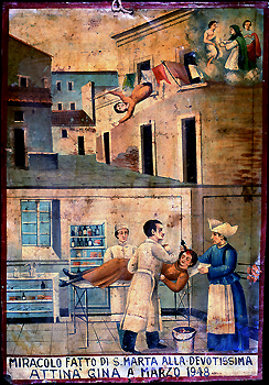 Miracolo fatto di S. Marta alla devotissima Attina Gina a Marzo 1948. Cortesia Giuseppe Maimone Editore, Catania e Mario Alberghina.