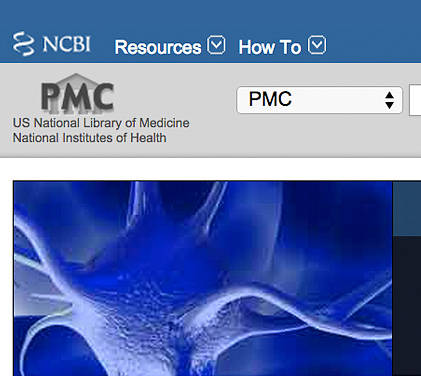 NCBI Resources and How To header with a blue microscopic image