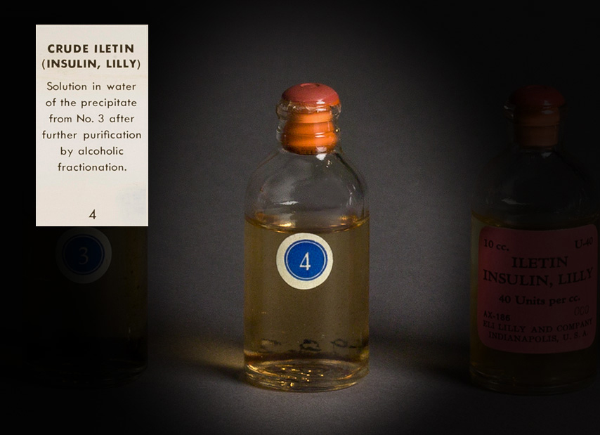 Photo of a bottle of crude iletin
