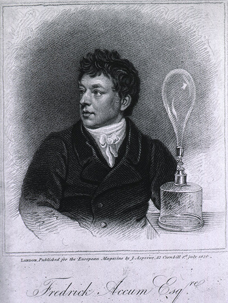 Engraving print of a young man seated and looking to his right on the table
