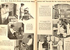 Black and white magazine spread with photographs of women working with laboratory flasks and men bleeding horses and injecting them with toxins.