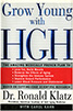 Hardcover book with prominent blue text on cover: “Grow Young with HGH.”