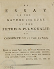 page from An essay on the nature and cure of the phthisis pulmonalis