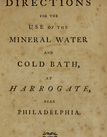title page from Directions for the use of the mineral water and cold bath 