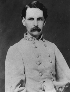Black and white portrait of Francis R. T. Nichols, head and shoulders, right pose in a Confederate uniform with an empty left sleeve.