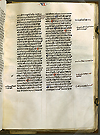 F. 45 recto from Manuscript E 3. A two column hand written page.