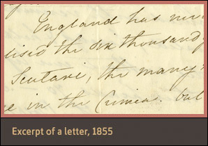 close up of the front of the letter from 1855