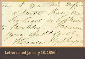 close up of letter dated January 18, 1856