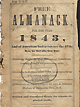 Cover of the Free Almanack for the Year 1843. The Armed Forces Medical Library stamp is in the center of the cover.