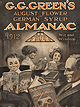 The front color cover of the G. G. Green's August Flower and German Syrup Almanac for 1912. A family of four is seated around a room reading the almanac.