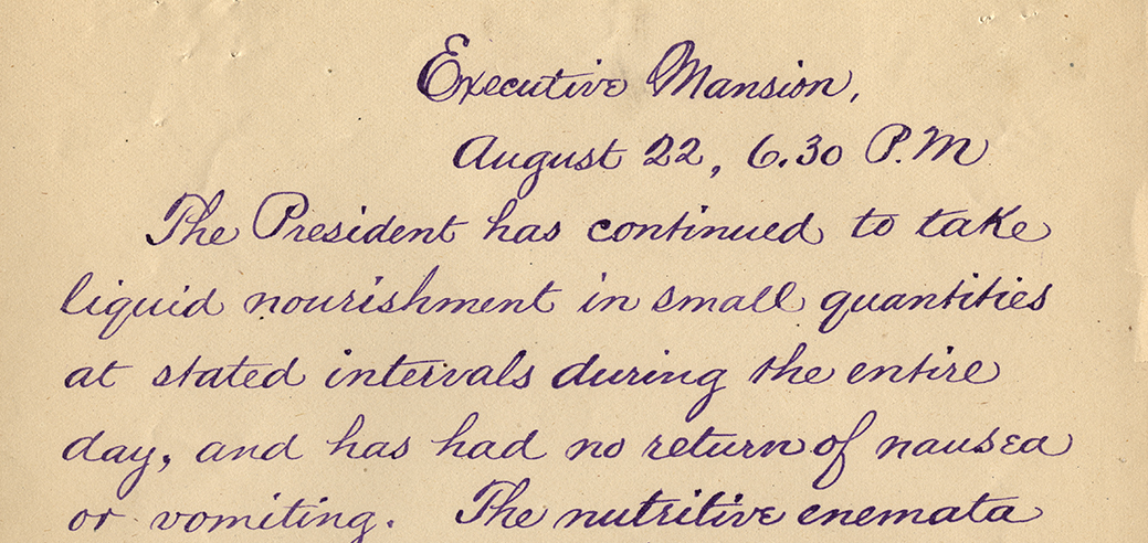 A handwritten bulletin from the Executive Mansion.