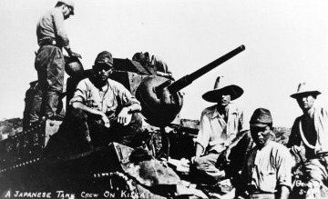 A Japanese Tank Crew on Kiska [Island].
