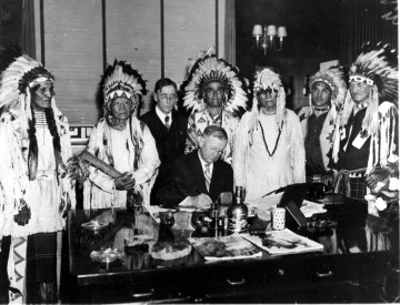 Signing of the first tribal constitution under the Wheeler Act