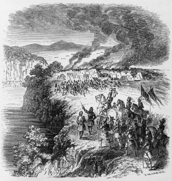 Indians Set Fire to their Village at the Approach of De Soto
