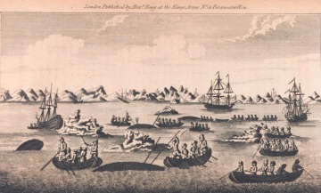 Print of whale fishing