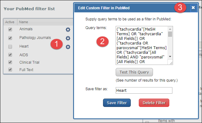 Copy your search terms to create a My NCBI saved search.