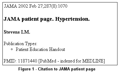 Citation to JAMA patient page