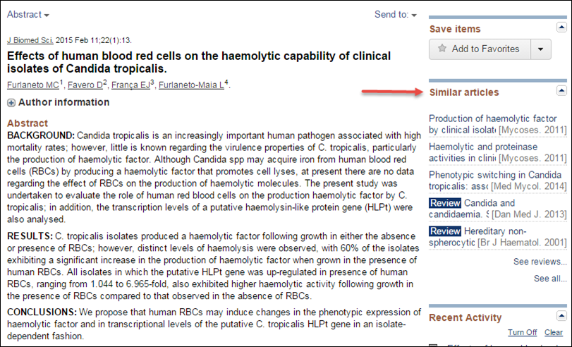 PubMed Abstract Display