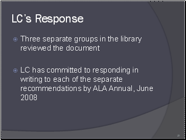 LC’s Response