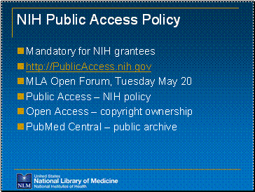 NIH Public Access Policy
