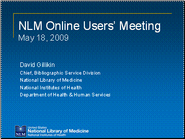 NLM Online Users' Meeting