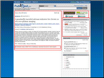 Prototype of redesign of PubMed Abstract Display view