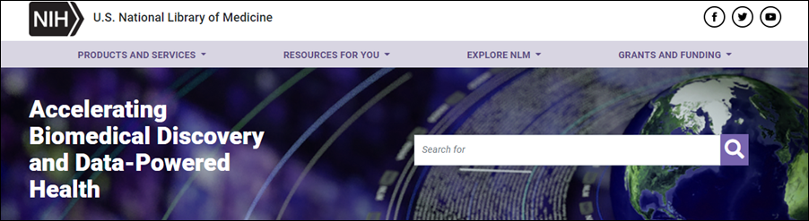 Search the NLM site from the homepage.