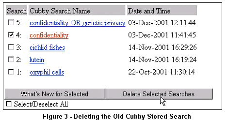 Deleting the Old Cubby Stored Search