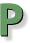 Drop cap graphic representing the letter P