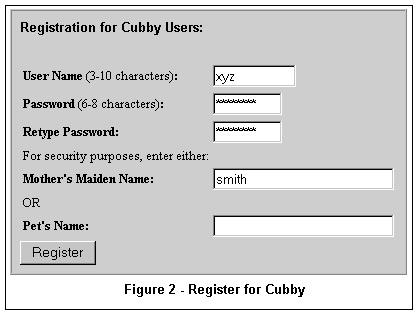 Register for cubby