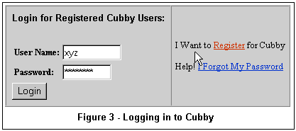 Logging in to Cubby
