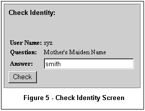 Check identity screen