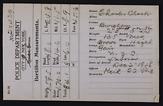 Bertillon card for Charles Clark, arrested for burglary (measurements)