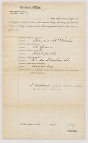 An Inquisition Before Henry Woltman, Coroner, on the Body of Charles Thomas, May 9, 1879