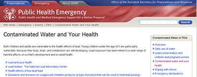 Detail of Public Health Emergency page of the Office of the Assistant Secretary for Preparedness and Response