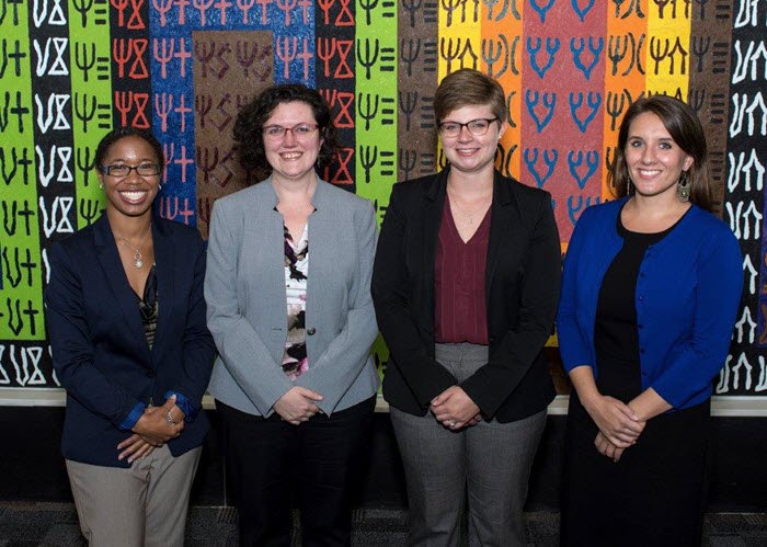 2016-2017 Associate Fellows standing inside the Lister Hill Center