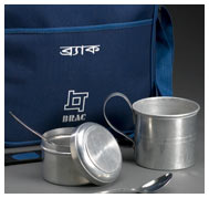 BRAC bag, mixing cup, and spoon