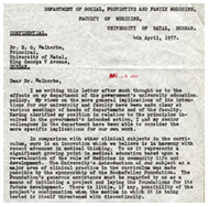 Letter from Sidney Kark to the principal of the University of Natal