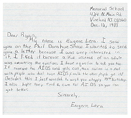 Letter from Eugene Lera to Ryan White