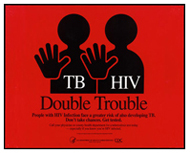 Public health poster about tuberculosis and HIV co-infection