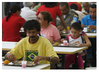 Community members eat at a Popular Restaurant