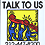 White button with black lettering, illustrated with a color artwork by Keith Haring dated 1989. Three featureless blue figures hold aloft an oversized red telephone. All of this is set on a yellow background. At the bottom of the poster is an AIDS hotline number, along with its days and hours of operation.