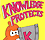 Predominantly yellow poster with an illustration of a cartoon-style condom holding a shield with the letter K in the center. The title Knowledge Protects is written in red lettering at the top.