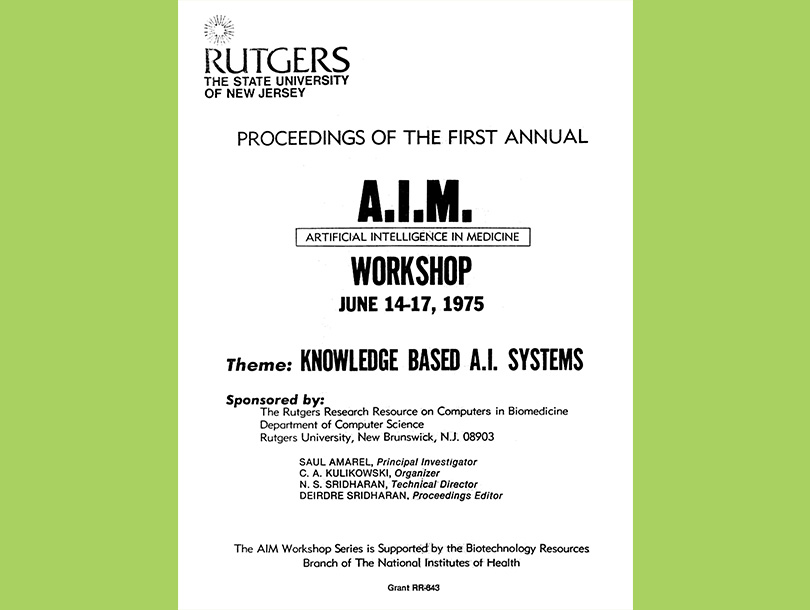The front cover of a booklet showing text