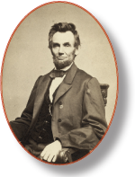 Sepia toned photograph, half-length, seated, left pose, full face of President Abraham Lincoln in a suit sitting in a chair. Courtesy Library of Congress, Prints & Photographs Division.