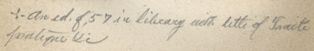 Excerpt from page, with handwriting in pencil as follows: An ed. of 57 in library with title of Traite Pratique etc.