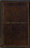 Cover of book, brown leather with gold decoration forming a rectangular border around the edge, with title as follows: Surgeon General's Office.