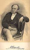 Three-quarters length view of Augustus Bozzi Granville, seated in a chair with his left arm resting on the top of the chair.